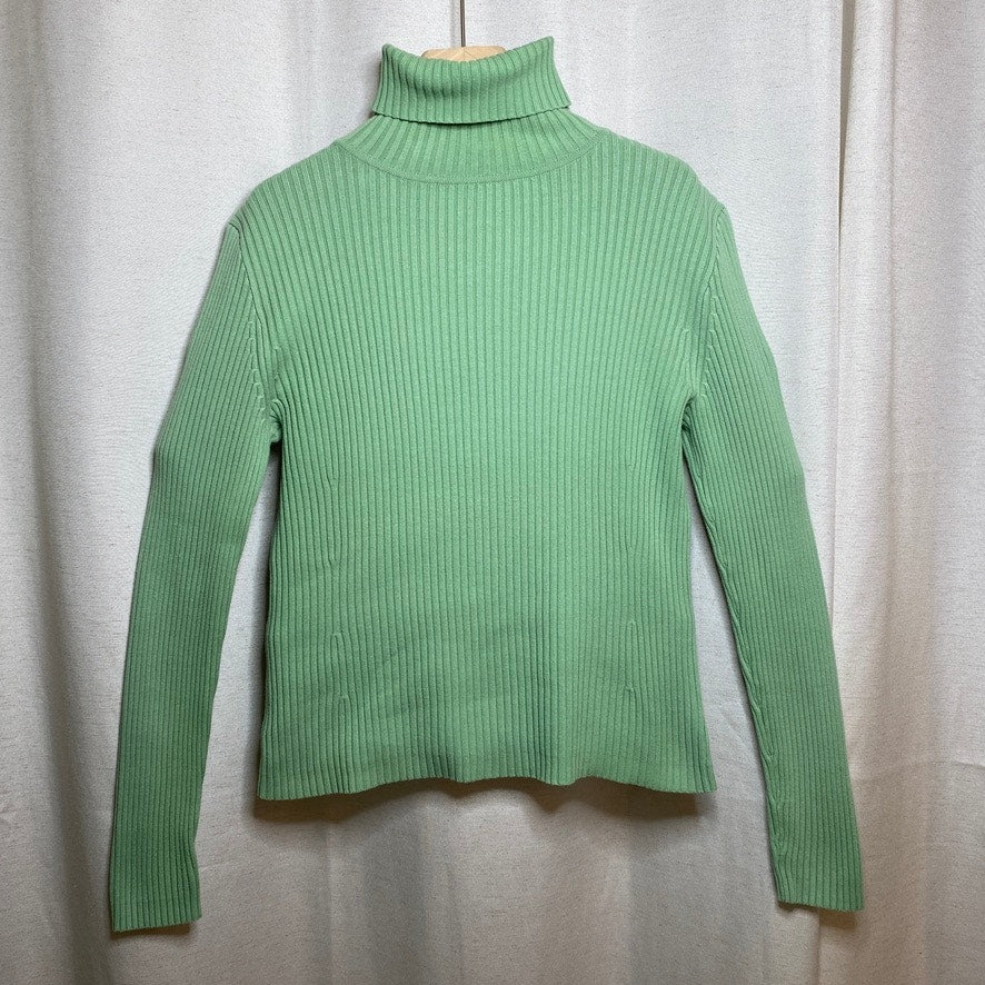 Gap Vintage Sage Green Ribbed Turtleneck Womens M Balletcore Clean