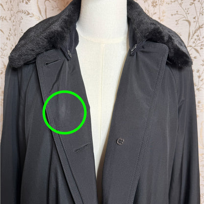 W for London Fog Gena Fur Collar 3 -in-1 Trench Coat Women L Winter Minimalist