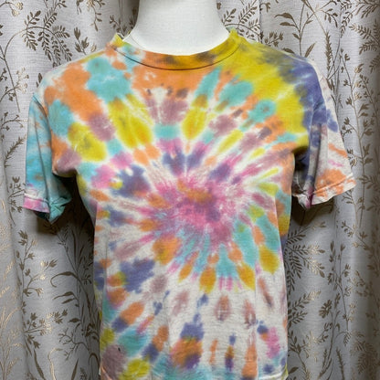 Hanes Tie Dye Spiral T-Shirt Kids 10-12 M Retro Hippie Boho Festival Kidcore