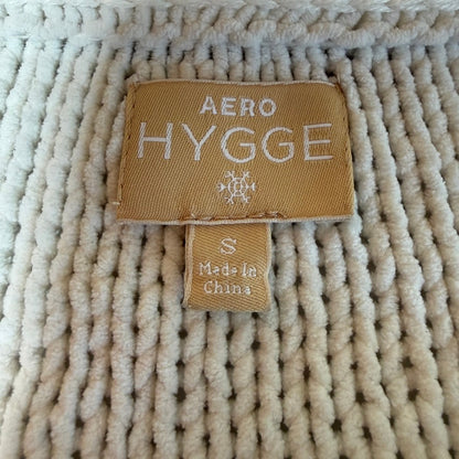 Aero Hygge Cable Knit Sweater Women Small Cream Cropped Open Weave Scandi Comfy