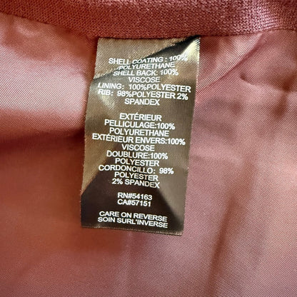 Kenneth Cole NY Faux Leather Moto Jacket Women XL Oxblood Mixed Media Biker Chic