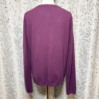 Cashmere Sweater Set Cardigan Sleeveless Turtleneck Womens L Wine Quiet Luxury