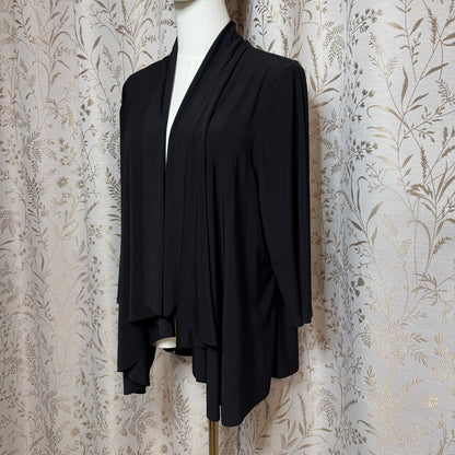 R&M Collection Cascade Waterfall Cardigan Women 1X Black Minimalist Lagenlook