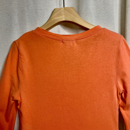 Zenna Outfitters Peach Scoop Neck Long Sleeve Top Womens XS Kidcore Preppy Y2K