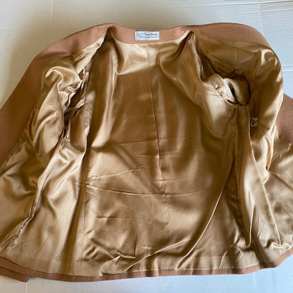 Evan-Picone Vintage Wool Camel Blazer Womens Medium Academia Quiet Luxury Retro