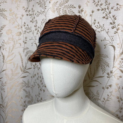 Flipside Hats Reversible Polka Dot Striped Cabbie Hat Driver Boho Slow Fashion