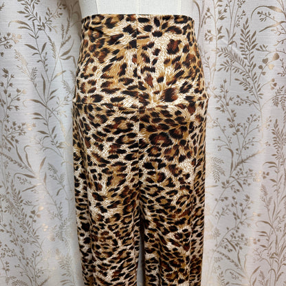 White Mark Animal Print Wide Leg Palazzo Pants Womens XL Stretch Loungewear Boho