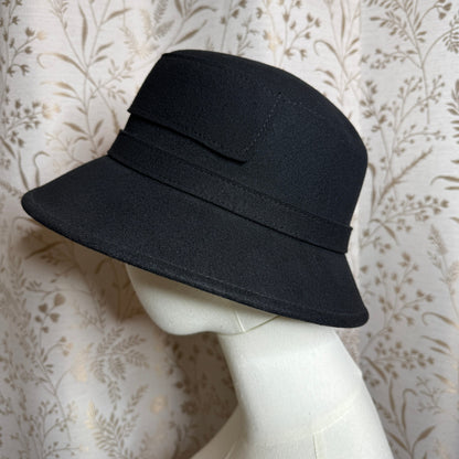 Scala Black 100% Wool Dress Hat One Size Vintage Style Classic Academia Audrey