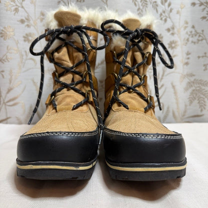 Champion Faux Fur Lined Suede Rubber Snow Boots Women 9 Apres Ski Cabincore Cozy