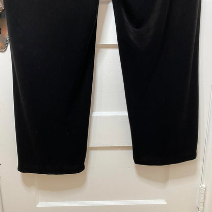 J.H. Collectibles Black Velvet Cropped Pull-On Pants Womens XL Stretch Office
