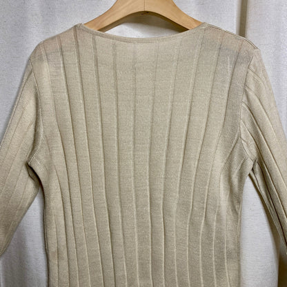 Long-Sleeve Ribbed Sweater Womens Small Academia Elevated Basics Minimalist