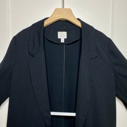 14th & Union Black Open Front Blazer Womens L Academia Professional Minimalist