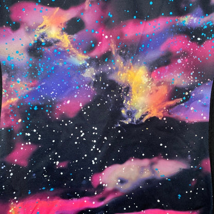 Ideology Galaxy Print Long Sleeve Top Large Nebula Techwear Rave Athleisure Yoga