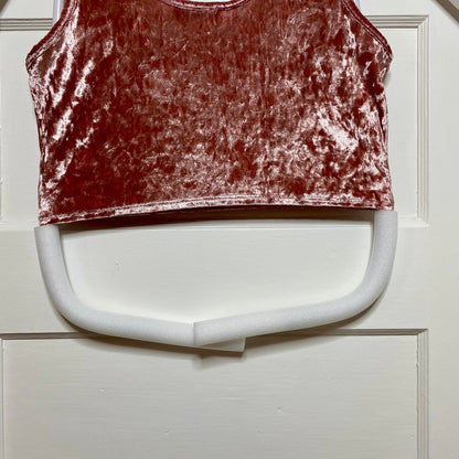 Fashion Nova Womens Pink Crushed Velvet Crop Top Tank XL Y2K Festival Rave Party