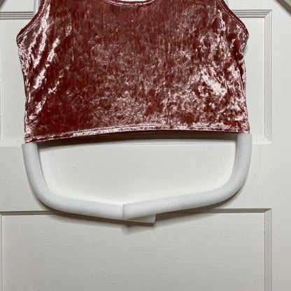 Fashion Nova Dusty Rose Velvet Crop Top Juniors XL Stretch Y2K Ballet Boho Club