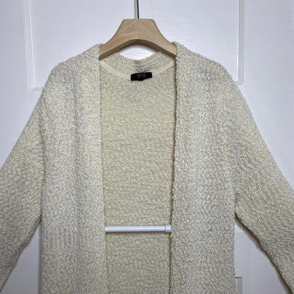 Modern Canvas Cozy Cream Cardigan Sweater Womens Large Pockets Lagenlook