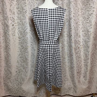 Hanpceirs Gingham Swing Dress Women 3XL Stretch Rockabilly Pinup Retro Cottage