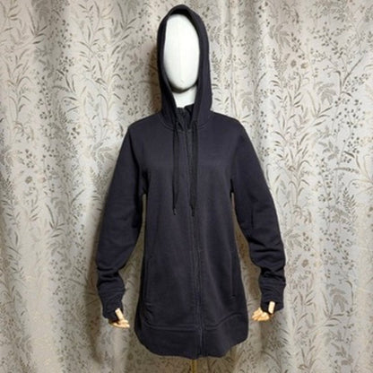 Tek Gear Ultrasoft Fleece Longline Full Zip Hoodie Womens L Grunge Gorpcore Cozy