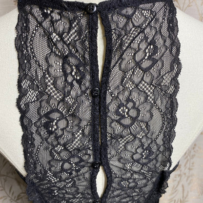 Kendall & Kylie Black Satin Lace Slip Dress XS Grunge Coquette Nightie Mini Goth