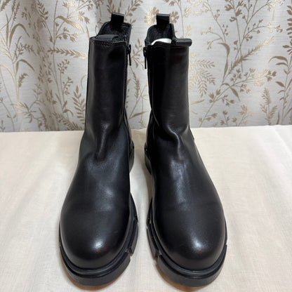 Eric Michael Lynn Black Leather Ankle Bootie US 11 Chunky Minimalist Utility