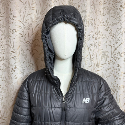 New Balance Full-Zip Quilted Hooded Puffer Jacket Women 1X Gorpcore Athleisure
