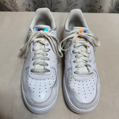 Nike Air Force 1 Low Iridescent Pixel Swoosh Sneaker Mens 7.5 White Athletic Y2K