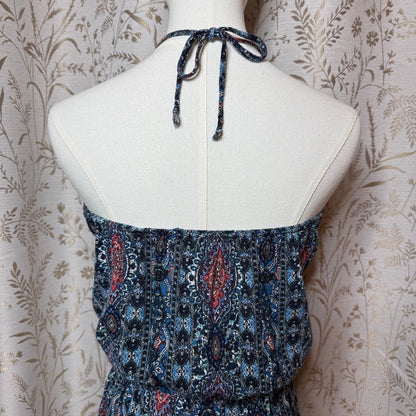 Gypsies & Moondust Boho Paisley Lace Halter Romper Shorts Womens S Southwestern