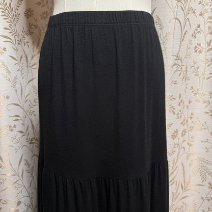 Philosophy Republic Tiered Midi Skirt Women XL Black Whimsigoth Boho Witchy Goth