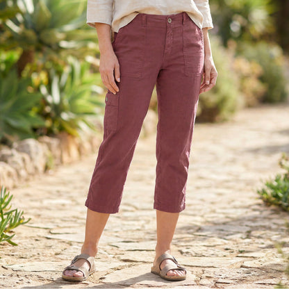 Sonoma Stretch Twill Crop Cargo Utility Pants Women 12 Wine Gorpcore Cabincore