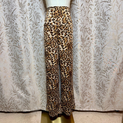 White Mark Animal Print Wide Leg Palazzo Pants Womens XL Stretch Loungewear Boho