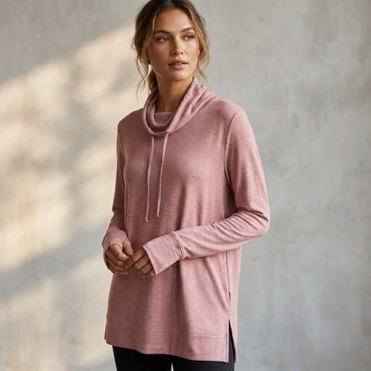 Cuddl Duds Ultracozy Long Sleeve Cowl Neck Tunic Top Women XL Cabincore Cozycore