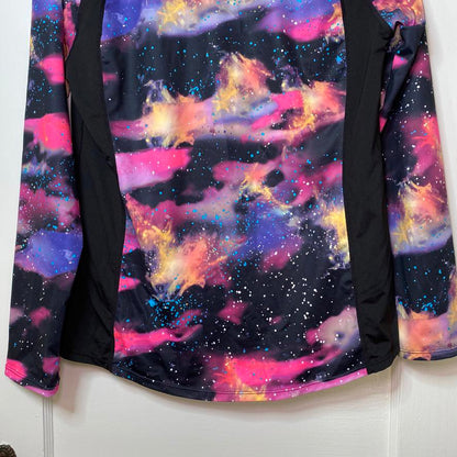 Ideology Galaxy Print Long Sleeve Activewear top Womens Large Athleisure Yoga