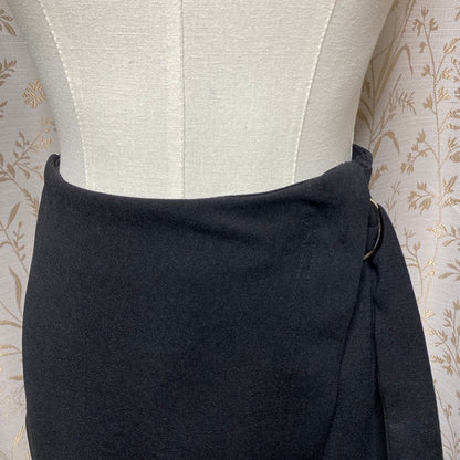 SHEIN Black Skort Wrap Mini Skirt Shorts Small Ring Detail Whimsigoth Goth Edgy