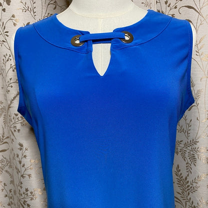 Tommy Hilfiger Royal Blue Keyhole Grommet Tank Top Small Sailor Chic Minimalist