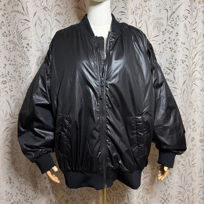 Old Navy Bomber Jacket Women XXL Tall Black Water-Resistant Streetwear Techwear