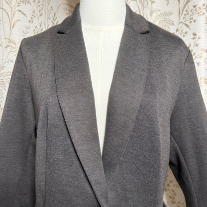Olivia Moon Charcoal Gray Knit Blazer Womens XL Office Siren Academia Corpcore