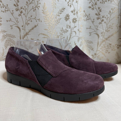 Clarks Artisan Daelyn Monarch Suede Slip-On Loafers Women 11 Purple Comfort NWT