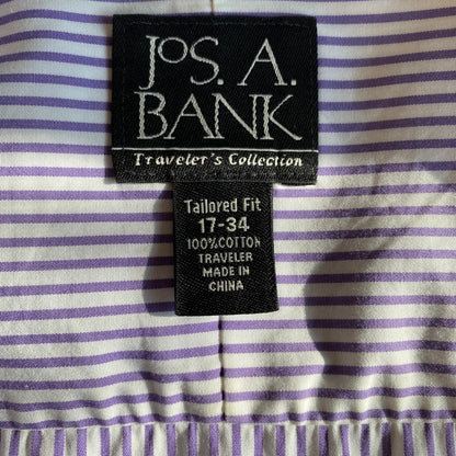 Jos A Bank Stripped Button Up Shirt Mens XL Academia Casual Geek Normcore Preppy