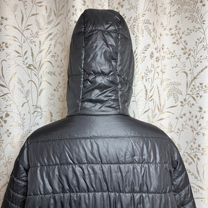 New Balance Full-Zip Quilted Hooded Puffer Jacket Women 1X Gorpcore Athleisure