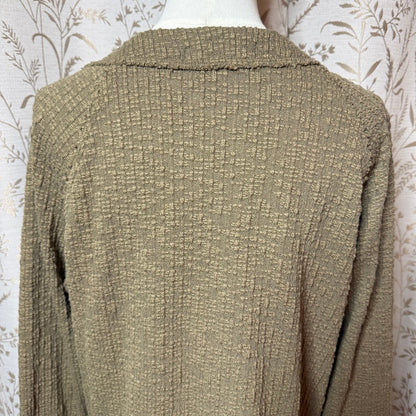 Two by Vince Camuto Textured Button Front Cardigan Women M Forestcore Earthcore