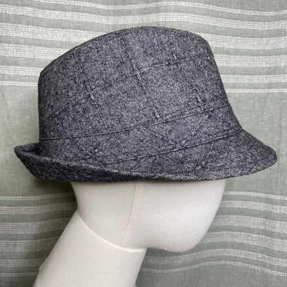 D&Y Gray Wool Blend Fedora Trilby Hat O/S Dark Academia Retro Mid-Century Modern
