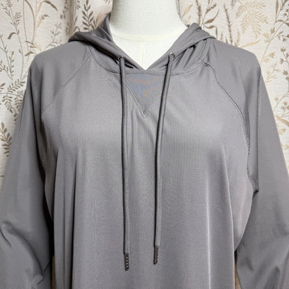 Sage Collective Lightweight Long Sleeve Ribbed Hoodie Women XL Thumbhole Stretch