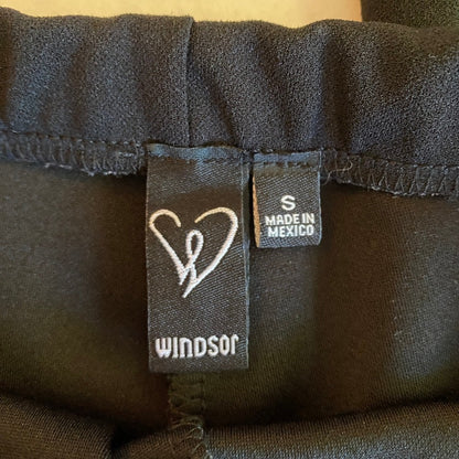Windsor Black Front Split Hem Flare Pants Small 70s Boho Y2K Bratz Indie Glam