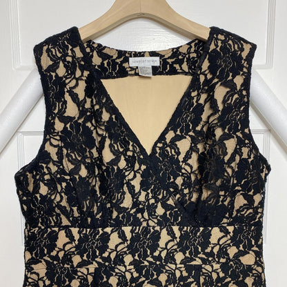 Newport News Black Lace Wiggle Dress Sz 18 90s Y2K Vintage Coquette Vampy Goth