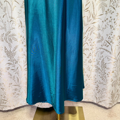 Alcea Rosea Lace Trim Satin Slip Dress Women M Green Romantic Coquette Boudoir
