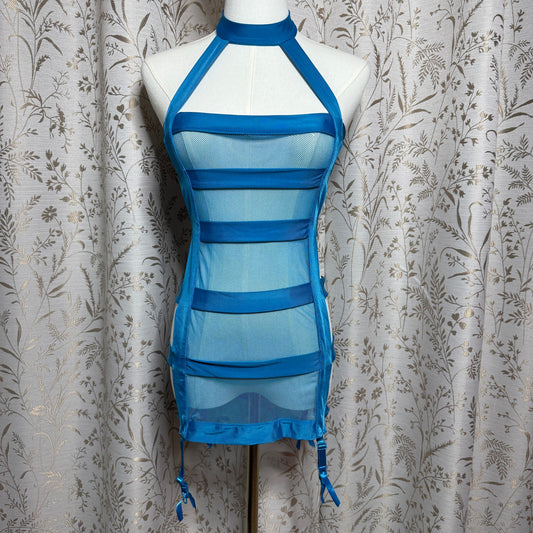 Frederick's of Hollywood Sexy Strappy Chemise L Garter Rave Festival Baddie Glam