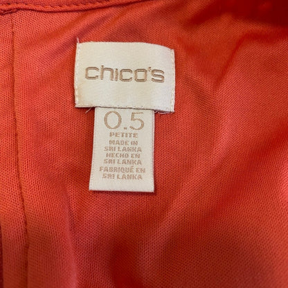 Chicos Geometric Medallion Lace Sheath Dress Petite 0.5 XS Coral Boho Chic Retro