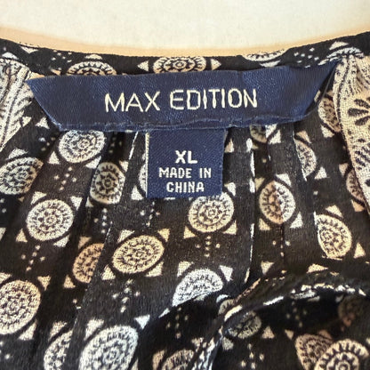 Max Edition Boho Cold Shoulder Keyhole Blouse Womens XL Festival Peasant Cottage