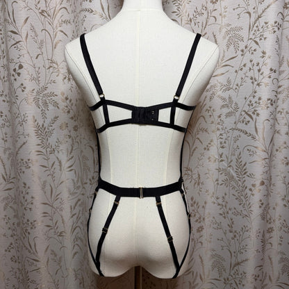 For Love & Lemons x VS Cage Floral Lace Teddy Bodysuit S/M Vampy Glam Boudoir