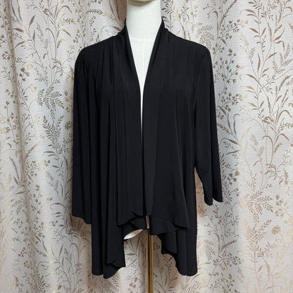 R&M Collection Cascade Waterfall Cardigan Women 1X Black Minimalist Lagenlook